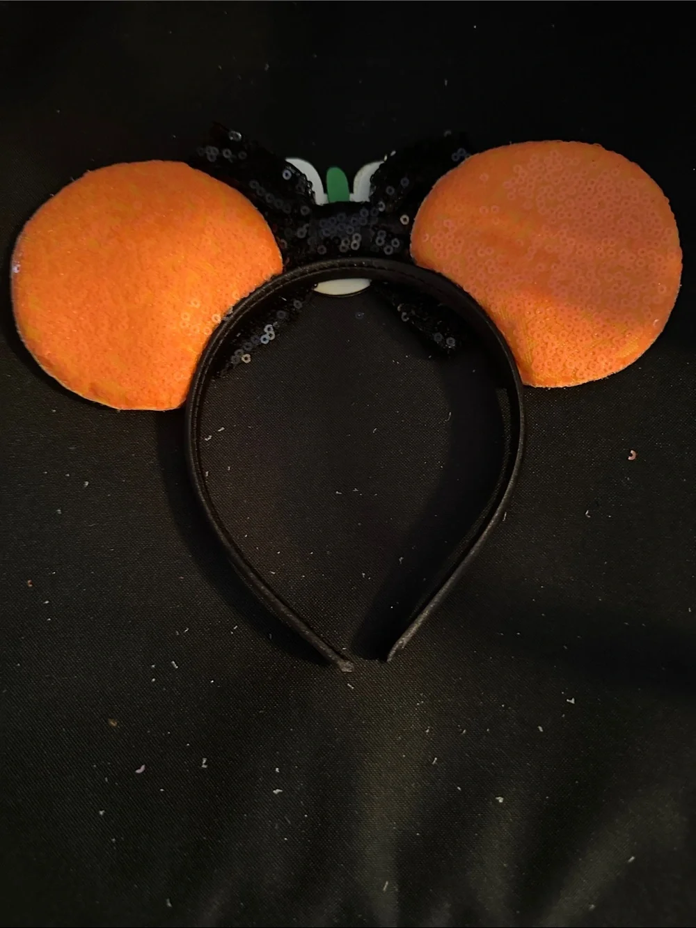 Mickey Mouse Halloween Pumpkin Mouse Ear Headband - Black & Orange